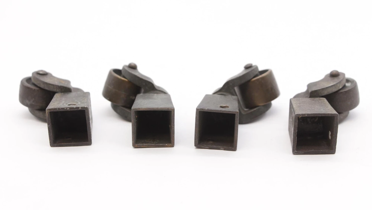 Set Of Four Brass Cup Swivel Wheeled Casters 6 Set Of Four Brass Cup Swivel Wheeled Casters - Image 4