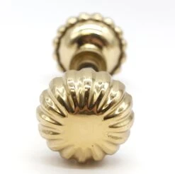 Pair Of Vintage 2.25 In. Polished Brass Fluted Door Knobs 12 Pair Of Vintage 2.25 In. Polished Brass Fluted Door Knobs -OGT Sale Store q286876 05
