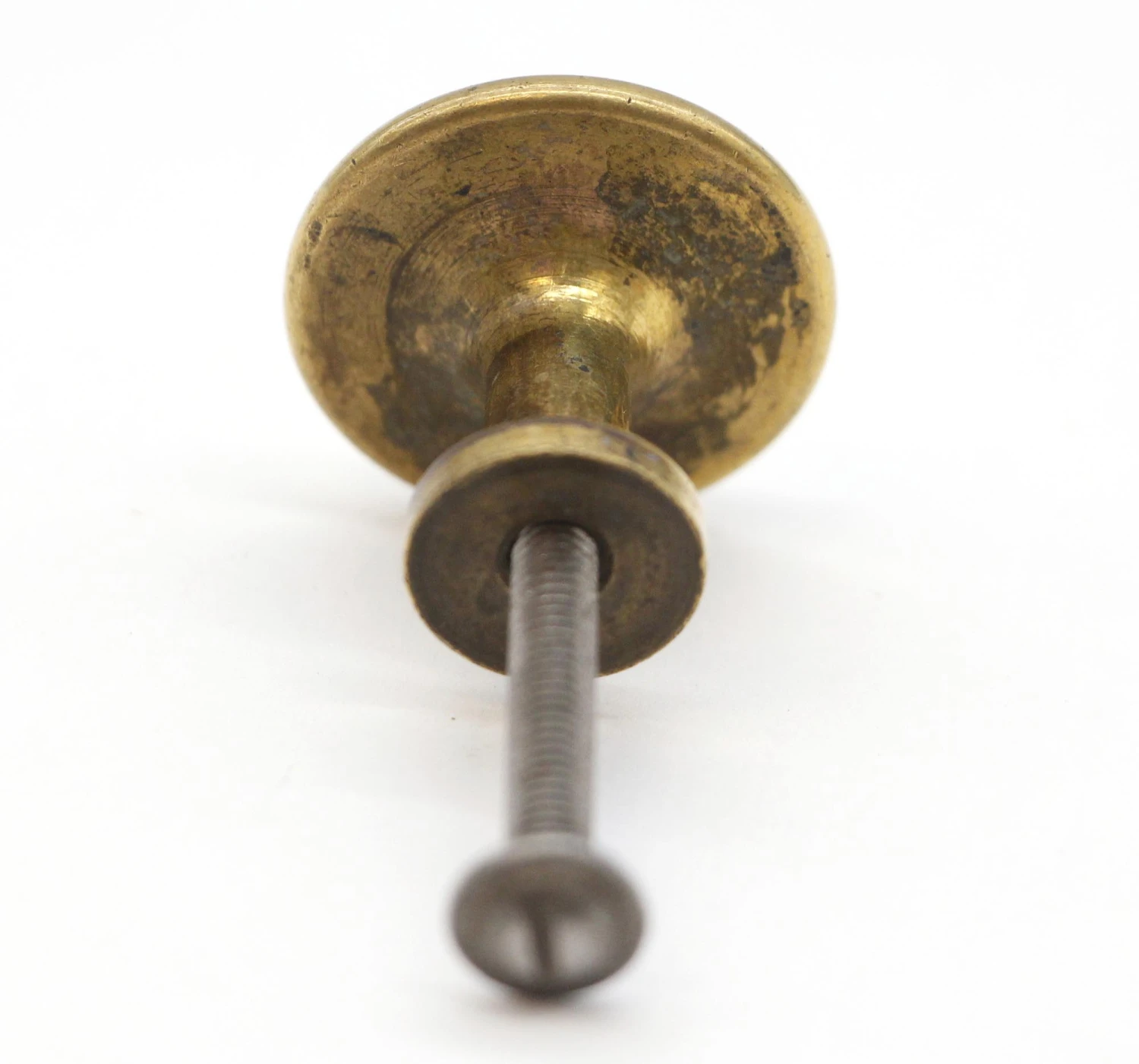 Vintage 1 In. Concentric Polished Brass Cabinet Knob 6 Vintage 1 In. Concentric Polished Brass Cabinet Knob - Image 4
