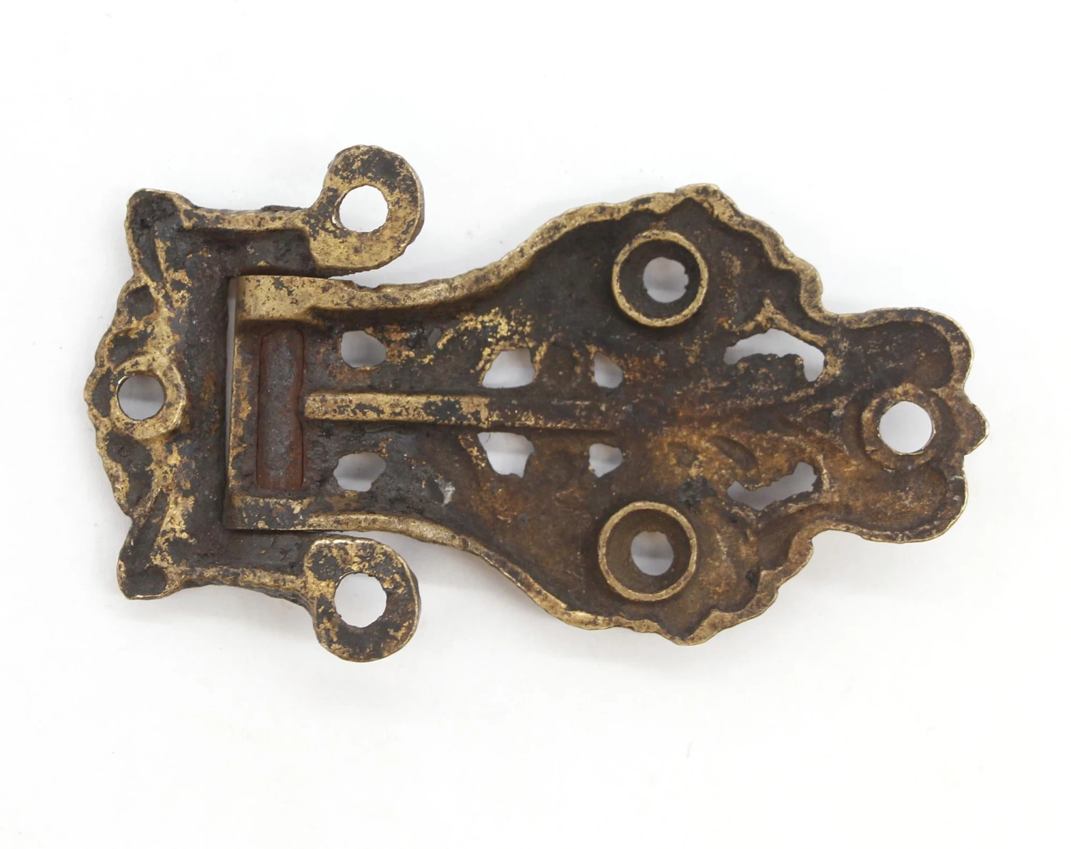 Antique 3.625 In. Victorian Bronze Offset Ice Box Hinge 6 Antique 3.625 In. Victorian Bronze Offset Ice Box Hinge - Image 4
