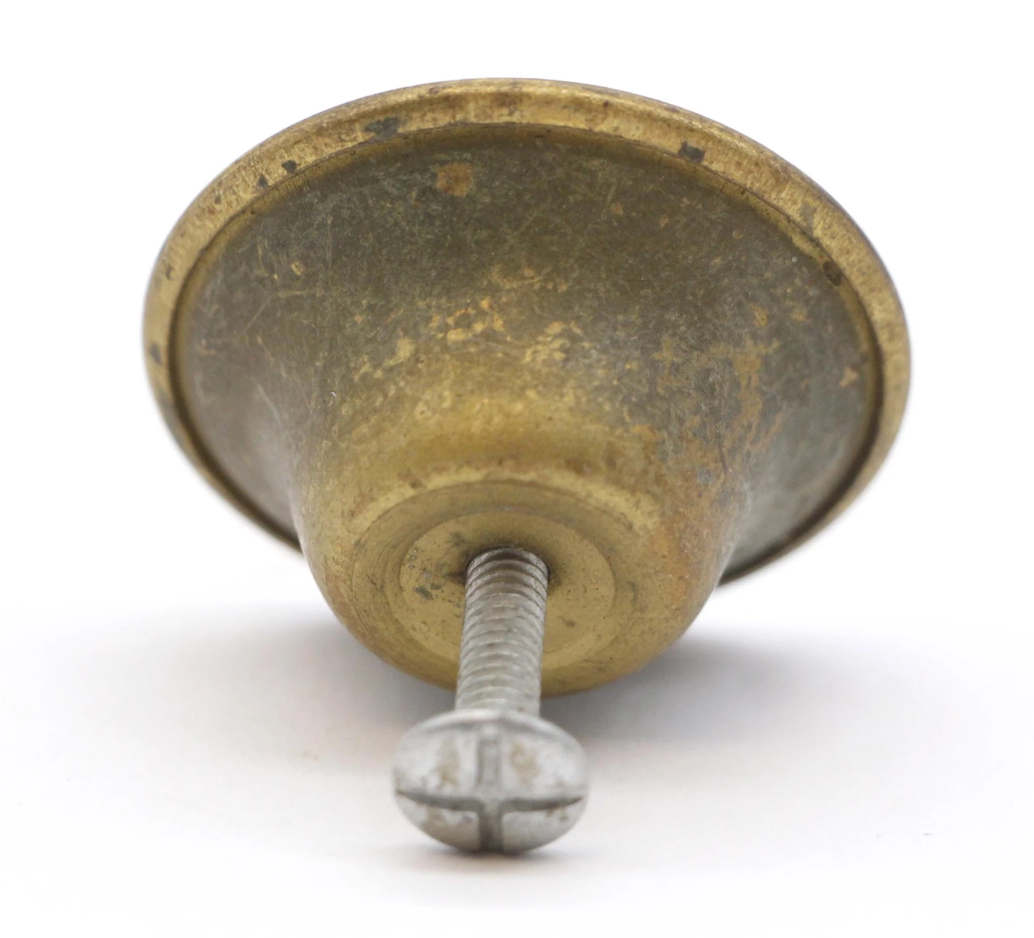 Mid Century 1.5 In. Concave Brass Plated Steel Cabinet Drawer Knob 6 Mid Century 1.5 In. Concave Brass Plated Steel Cabinet Drawer Knob - Image 4