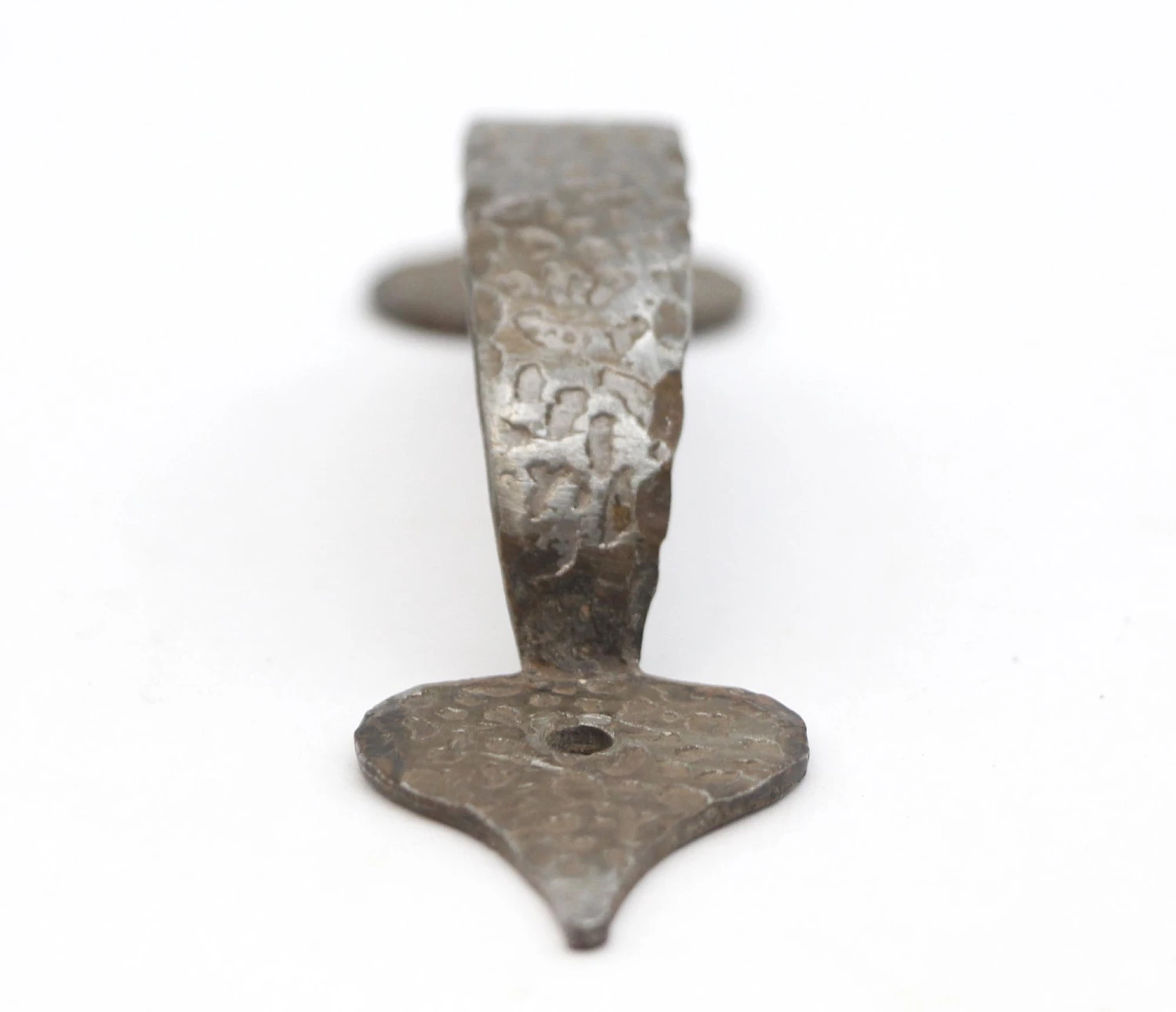 Vintage 5 In. Arts & Crafts Hammered Nickeled Steel Bridge Drawer Pull 6 Vintage 5 In. Arts & Crafts Hammered Nickeled Steel Bridge Drawer Pull - Image 4