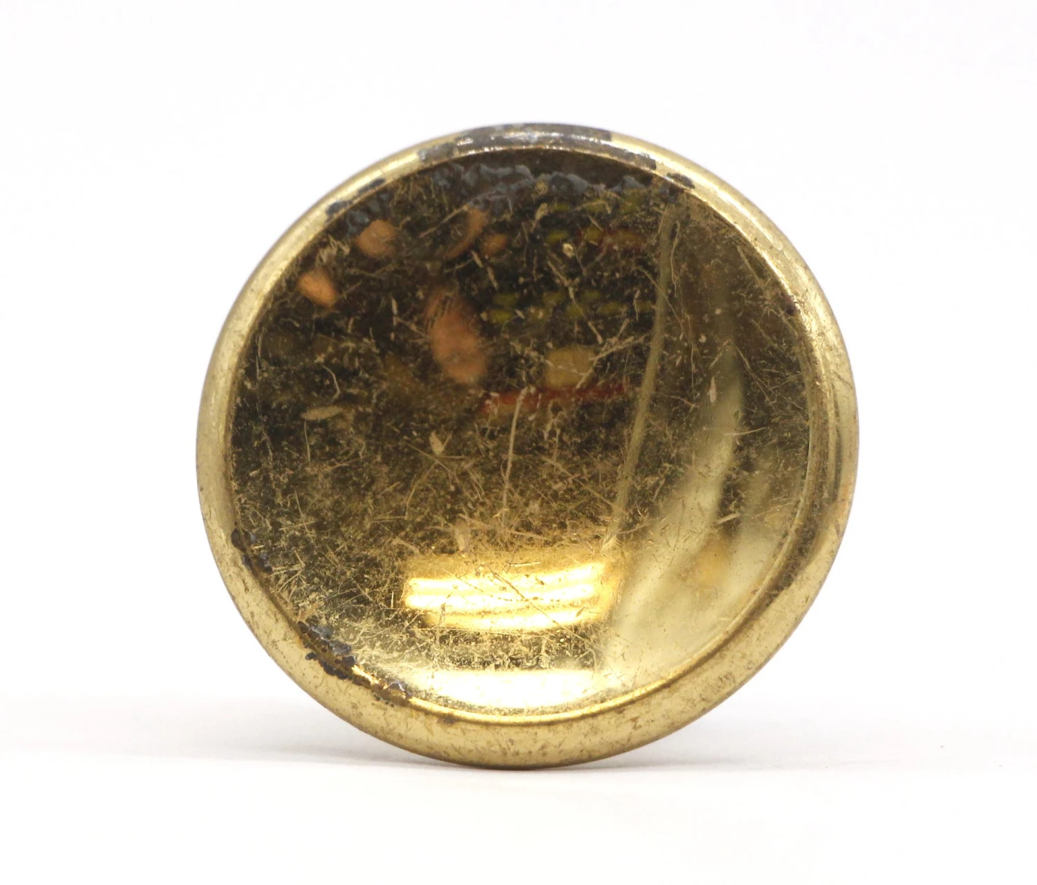 Pair Of Vintage 1.5 In. Polished Brass Cabinet Drawer Knobs 6 Pair Of Vintage 1.5 In. Polished Brass Cabinet Drawer Knobs - Image 4