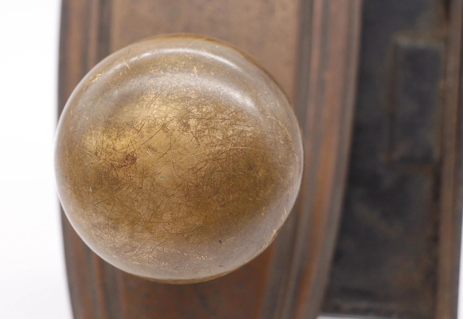 Vintage Classic Oval Plate Brass Entry Door Knob Set 6 Vintage Classic Oval Plate Brass Entry Door Knob Set - Image 4