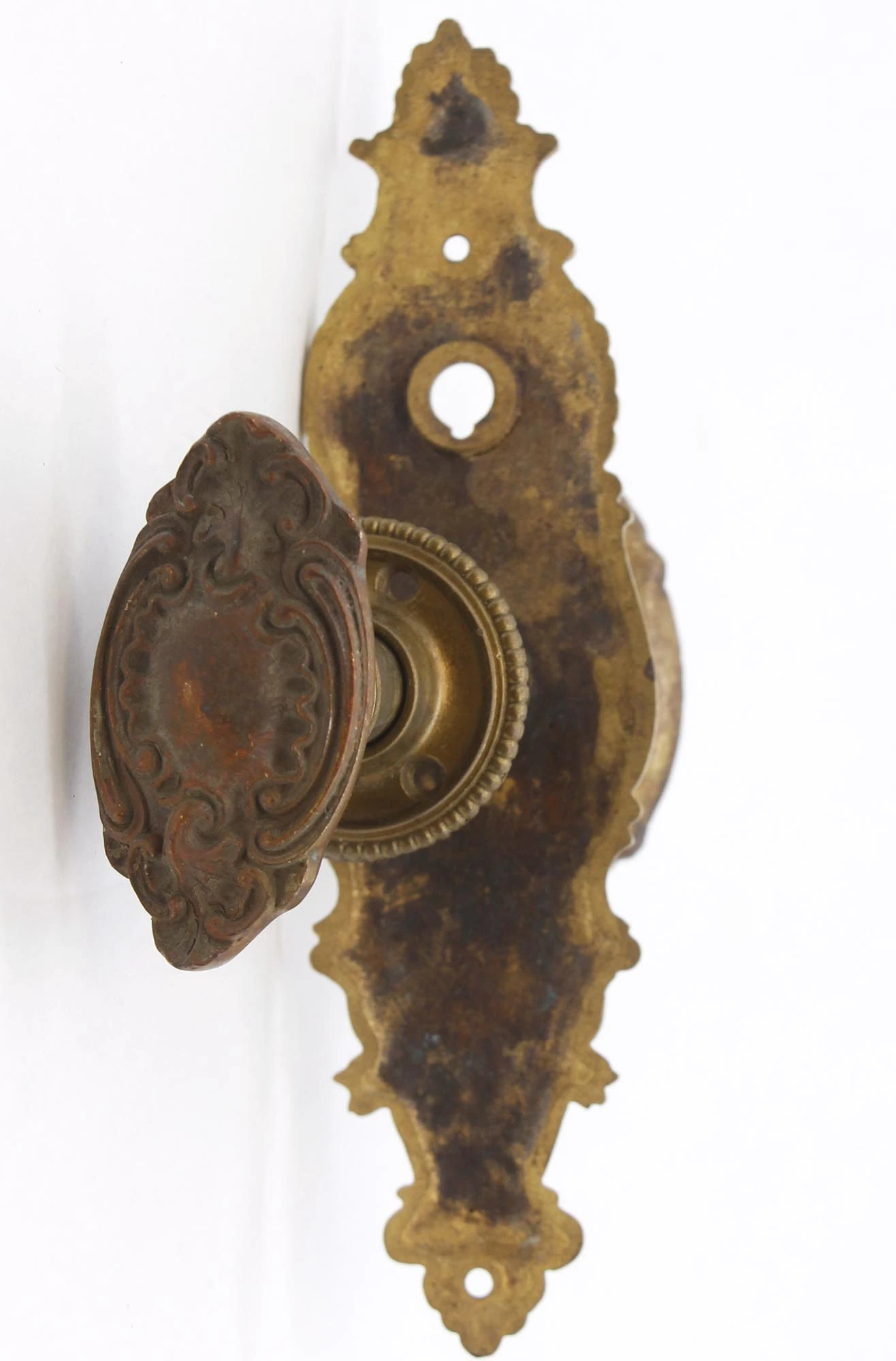 Antique Corbin Rococo Bronze Passage Door Knob Set 7 Antique Corbin Rococo Bronze Passage Door Knob Set - Image 5