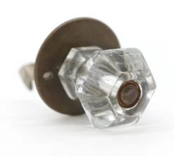 Pair Of Vintage Hexagon Clear Glass Cabinet Catch Knobs 12 Pair Of Vintage Hexagon Clear Glass Cabinet Catch Knobs -OGT Sale Store q287054 04