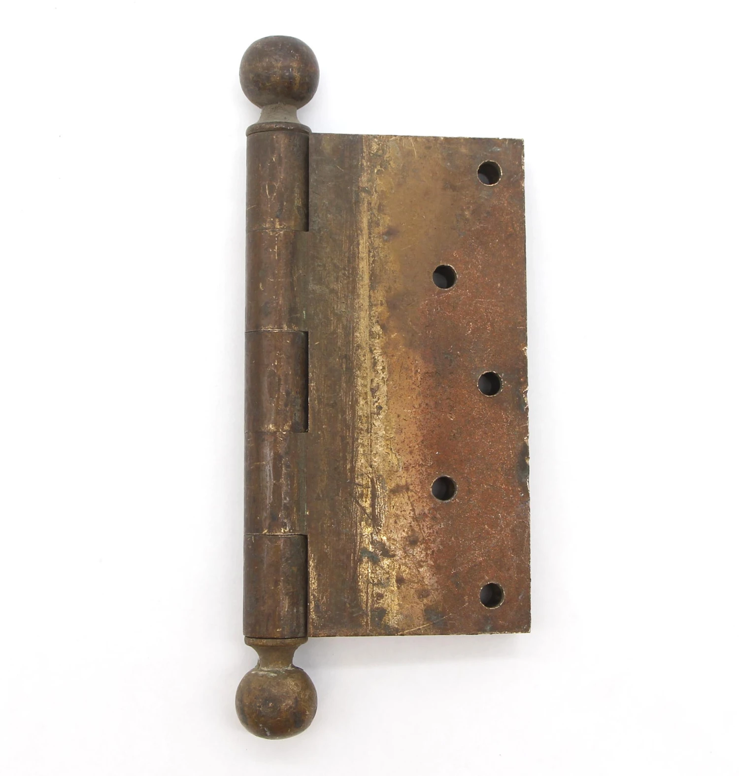 Antique 5 X 5 Brass Ball Tip Butt Door Hinge 6 Antique 5 X 5 Brass Ball Tip Butt Door Hinge - Image 4