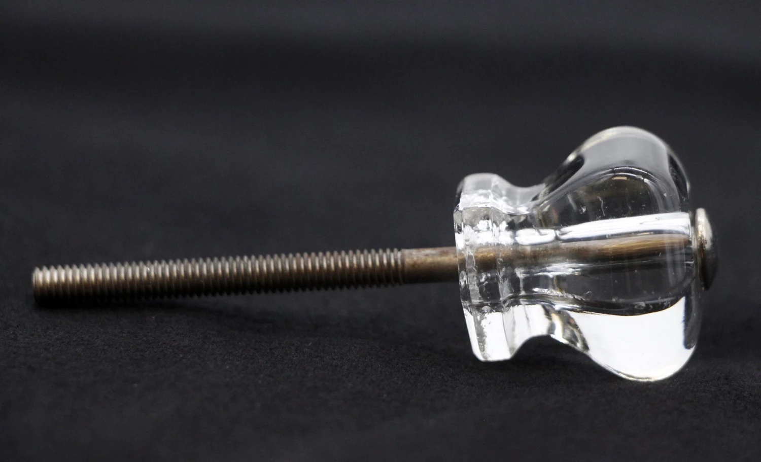 Vintage 1 In. Hexagon Clear Glass Drawer Cabinet Knob 6 Vintage 1 In. Hexagon Clear Glass Drawer Cabinet Knob - Image 4