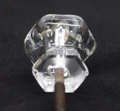 Vintage 1 In. Hexagon Clear Glass Drawer Cabinet Knob 11 Vintage 1 In. Hexagon Clear Glass Drawer Cabinet Knob -OGT Sale Store q287115 05
