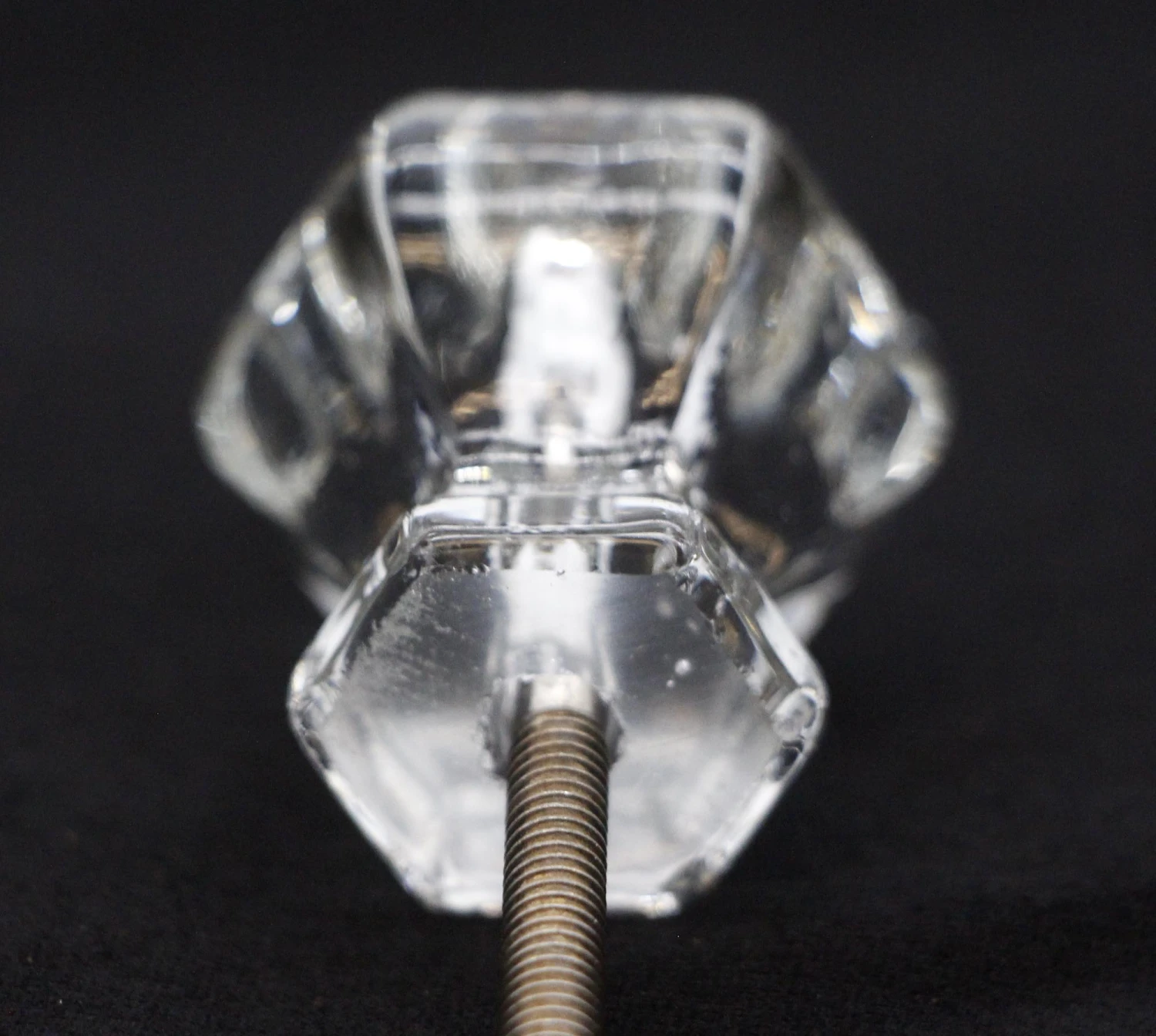 Vintage 1.25 In. Clear Glass Hexagon Drawer Cabinet Knob 7 Vintage 1.25 In. Clear Glass Hexagon Drawer Cabinet Knob - Image 5