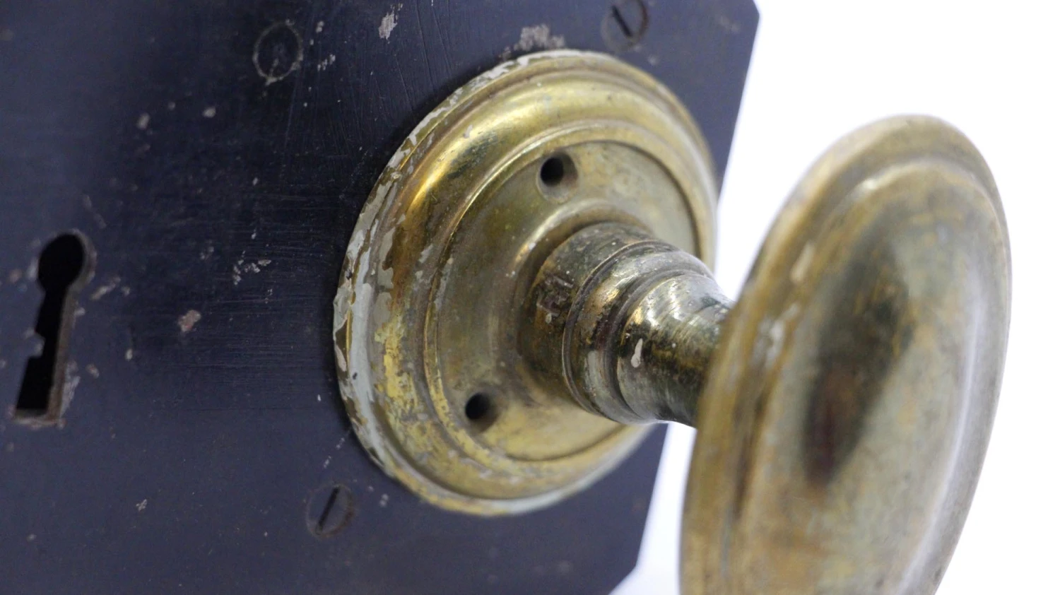 Vintage Brass Oval Deep Back Set Door Knob Set 7 Vintage Brass Oval Deep Back Set Door Knob Set - Image 5