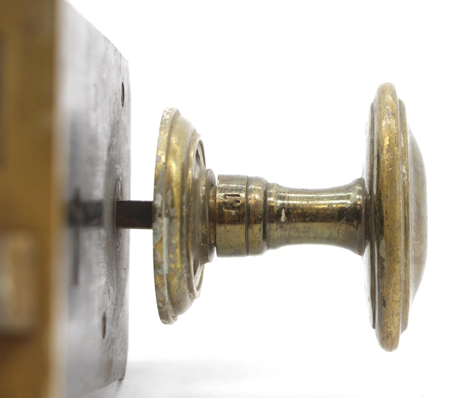 Vintage Brass Oval Deep Back Set Door Knob Set 9 Vintage Brass Oval Deep Back Set Door Knob Set - Image 7