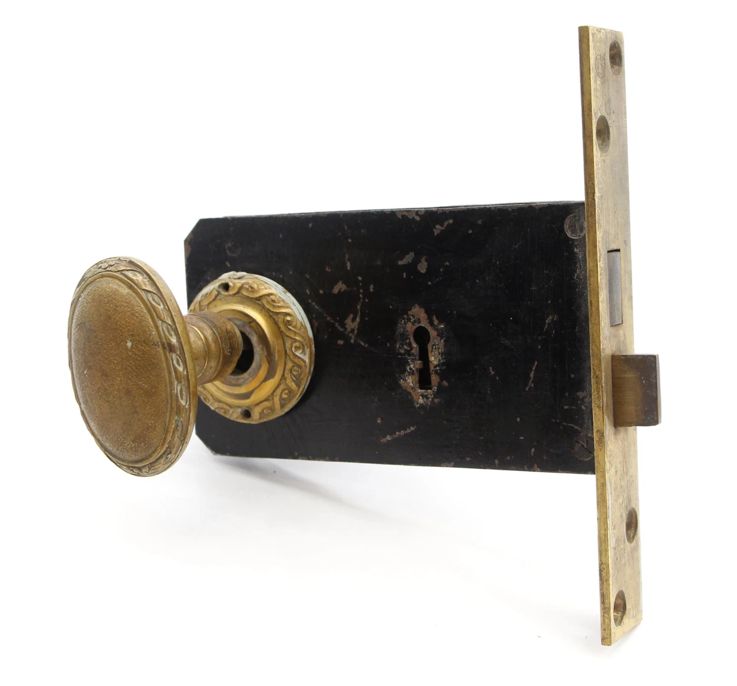 Vintage Brass Oval Deep Back Set Door Knob Set 11 Vintage Brass Oval Deep Back Set Door Knob Set - Image 9