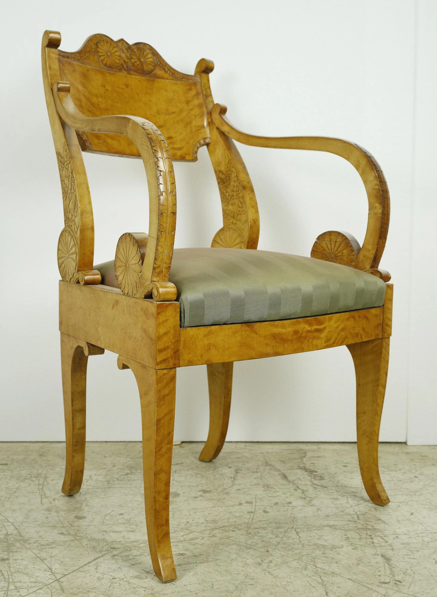 Antique Biedermeier Period Pair Of Maple Chairs 7 Antique Biedermeier Period Pair Of Maple Chairs - Image 5