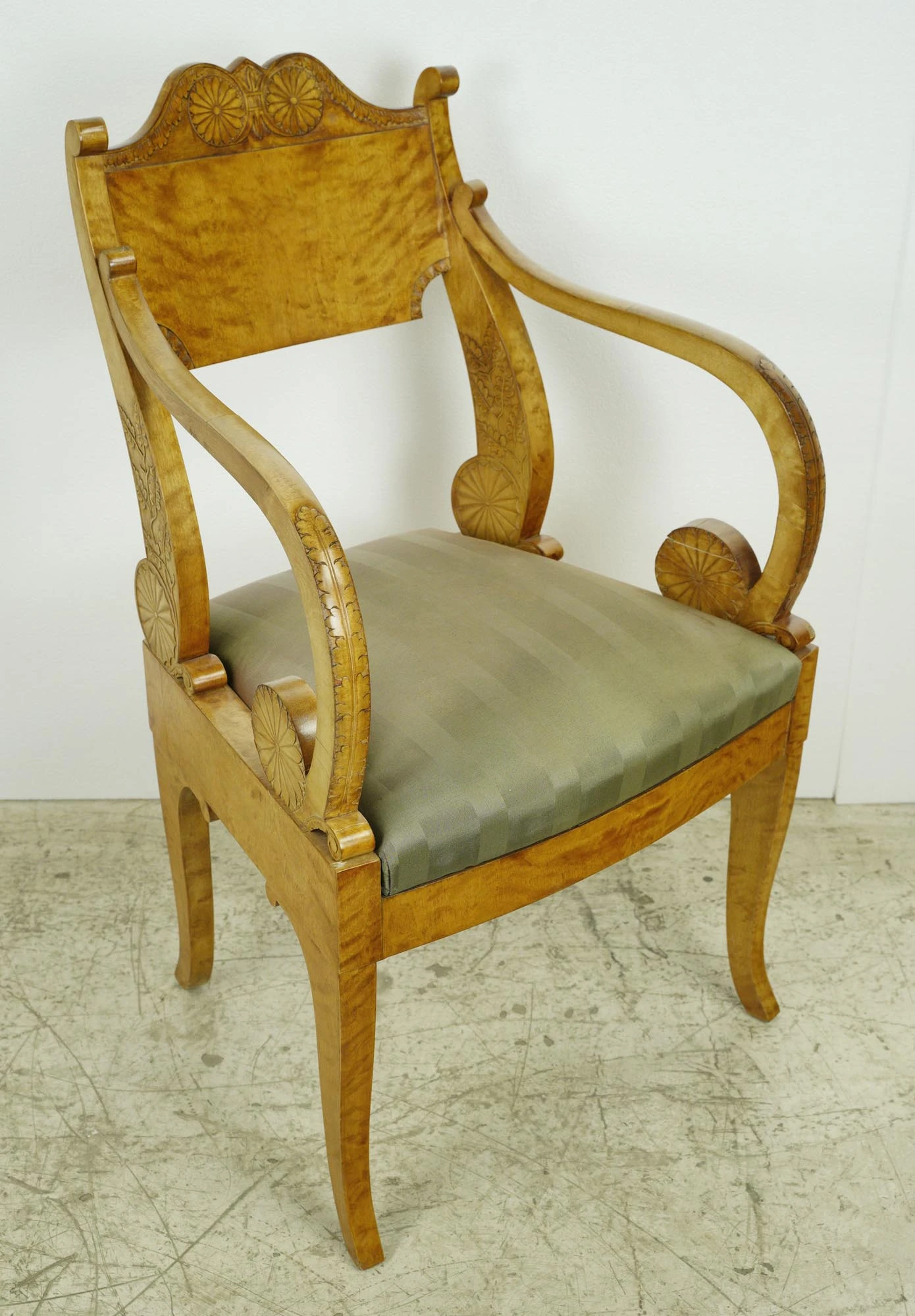 Antique Biedermeier Period Pair Of Maple Chairs 8 Antique Biedermeier Period Pair Of Maple Chairs - Image 6