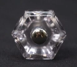 Pair Of Vintage 1.125 In. Glass Hexagon Drawer Cabinet Knobs 12 Pair Of Vintage 1.125 In. Glass Hexagon Drawer Cabinet Knobs -OGT Sale Store q287196 04