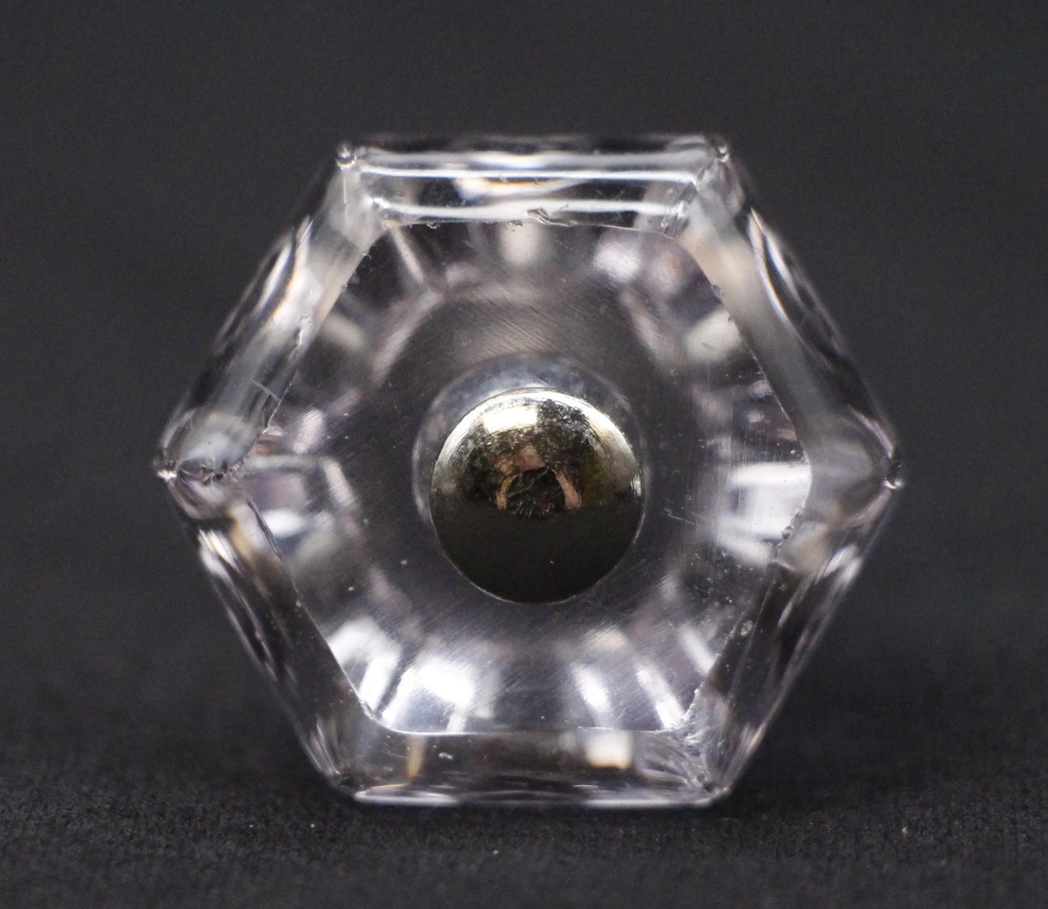 Pair Of Vintage 1.125 In. Glass Hexagon Drawer Cabinet Knobs 6 Pair Of Vintage 1.125 In. Glass Hexagon Drawer Cabinet Knobs - Image 4