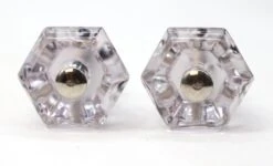 Pair Of Vintage 1.125 In. Glass Hexagon Drawer Cabinet Knobs 14 Pair Of Vintage 1.125 In. Glass Hexagon Drawer Cabinet Knobs -OGT Sale Store q287196 06