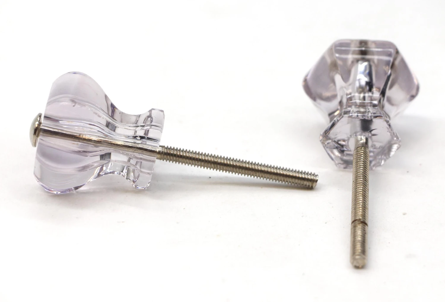 Pair Of Vintage 1.125 In. Glass Hexagon Drawer Cabinet Knobs 9 Pair Of Vintage 1.125 In. Glass Hexagon Drawer Cabinet Knobs - Image 7