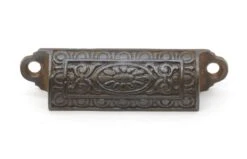 Pair Of 3.75 In. Antique Victorian Cast Iron Bin Drawer Pulls -OGT Sale Store q287204 04