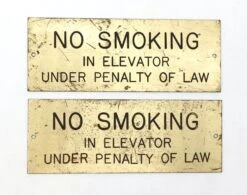 Reclaimed Brass No Smoking Elevator Sign 9 Reclaimed Brass No Smoking Elevator Sign -OGT Sale Store q287210 04