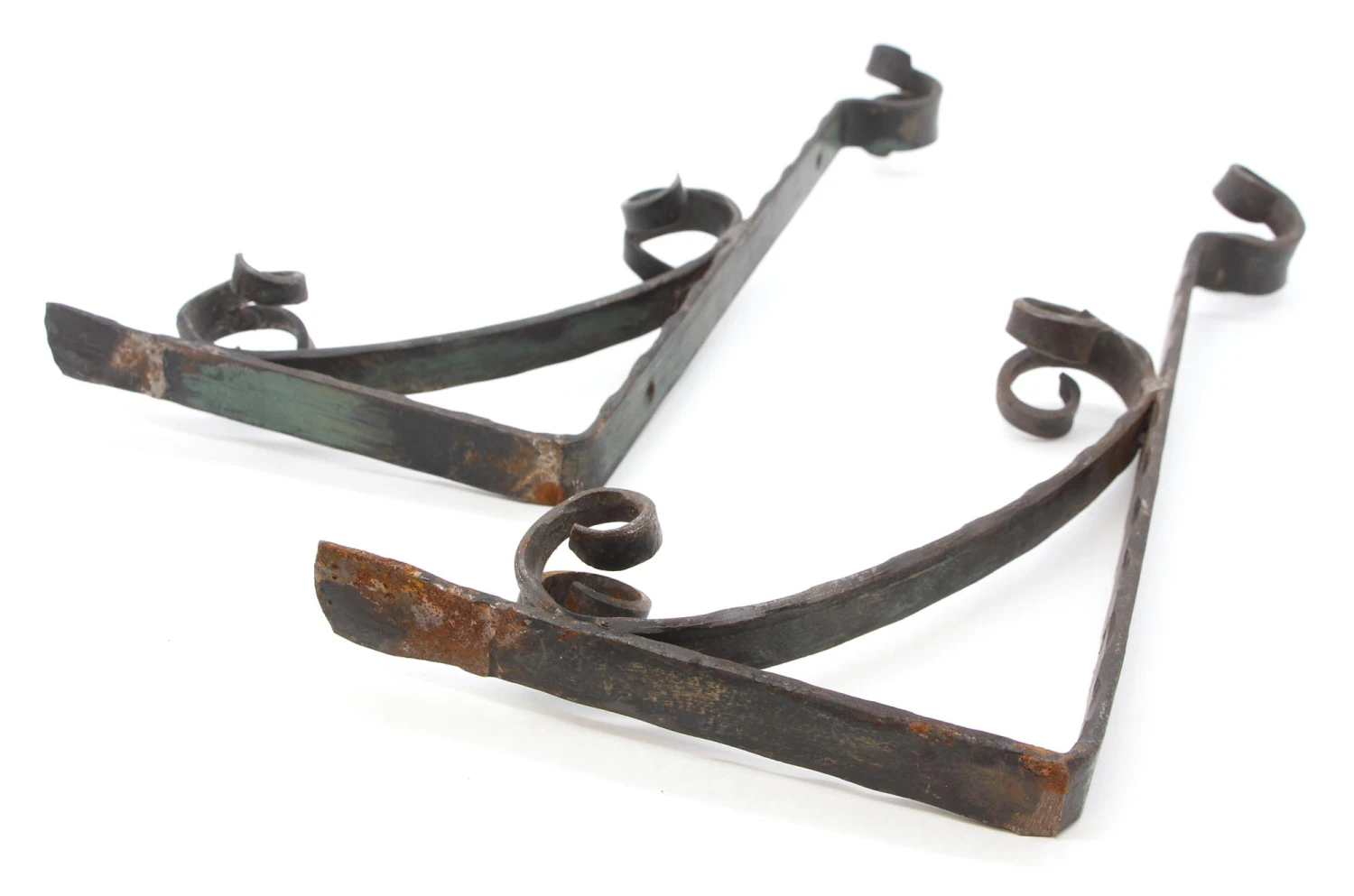 Pair Of Vintage Arts & Crafts Wrought Iron Curls Shelf Brackets 7 Pair Of Vintage Arts & Crafts Wrought Iron Curls Shelf Brackets - Image 5