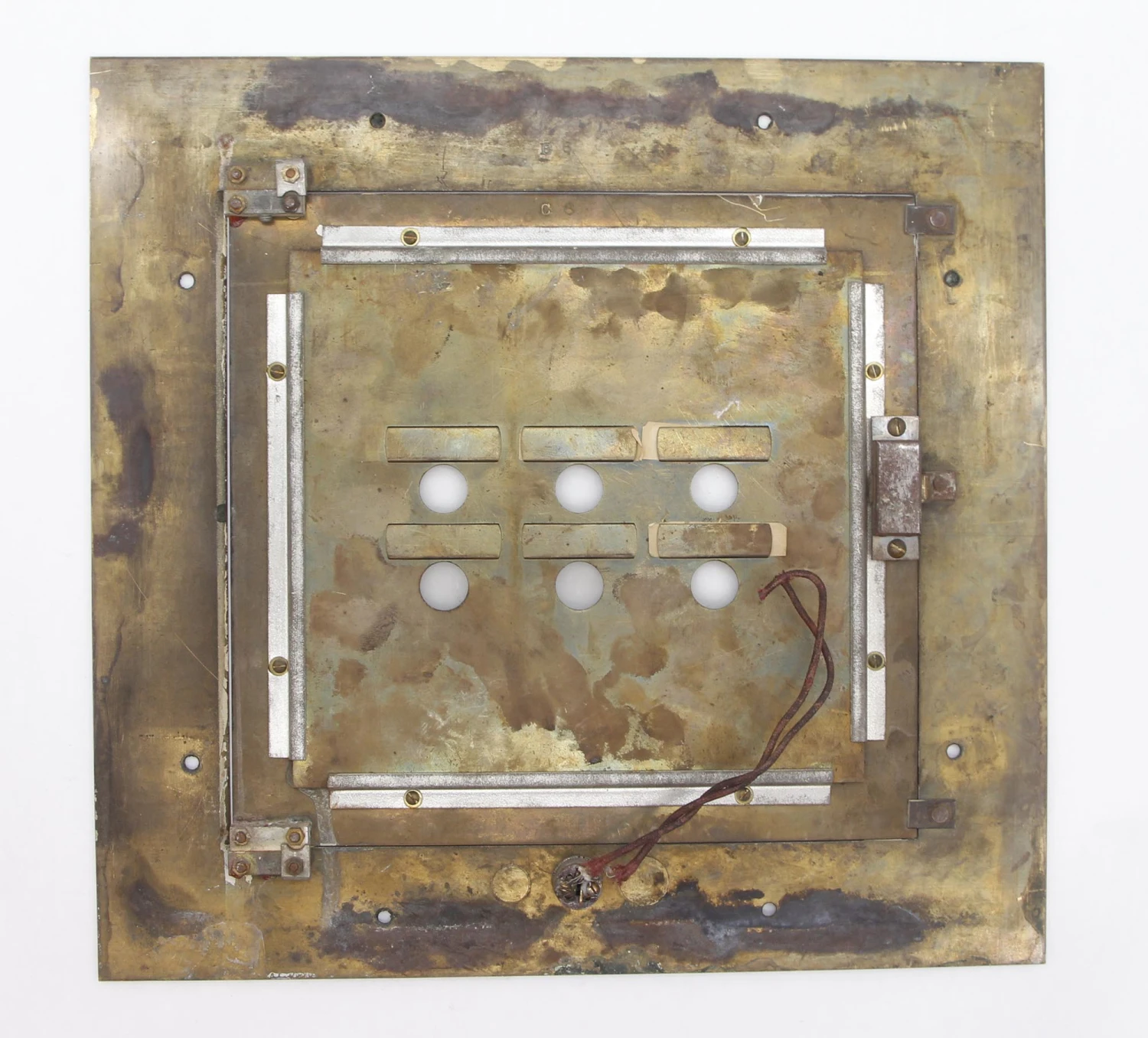 Reclaimed 6 Unit Building Brass Apartment Call Box Cover 6 Reclaimed 6 Unit Building Brass Apartment Call Box Cover - Image 4