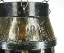 Reclaimed Dark Wood Barrel Colorful Glass Pendant Light 15 Reclaimed Dark Wood Barrel Colorful Glass Pendant Light -OGT Sale Store q287259 06