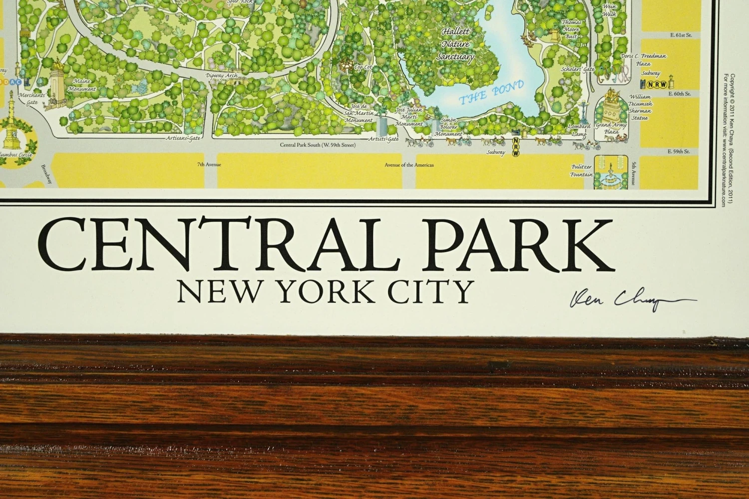 Reclaimed Tiger Oak Wood Molding Tree Legend Central Park Print 7 Reclaimed Tiger Oak Wood Molding Tree Legend Central Park Print - Image 5