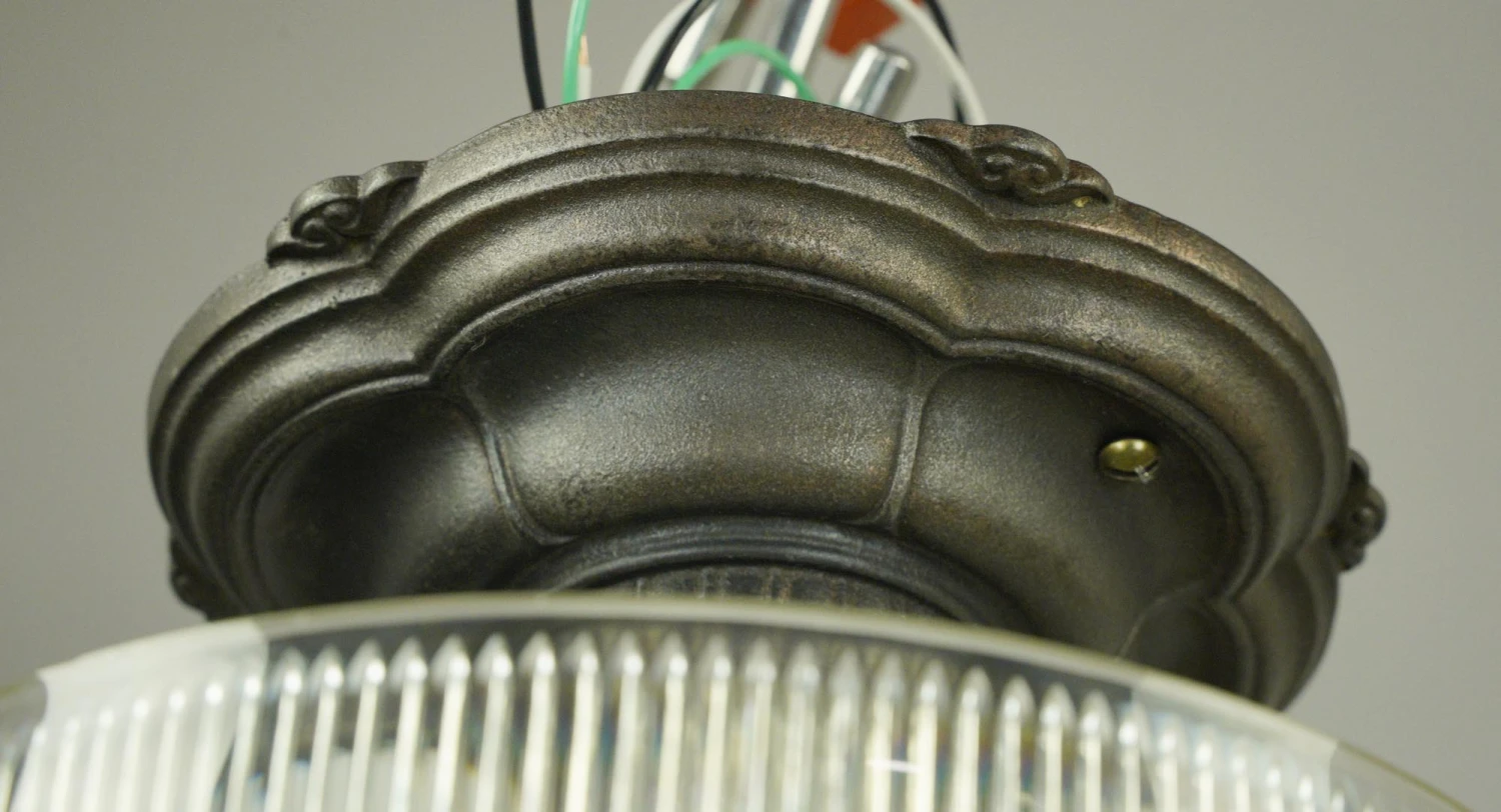 Restored 8 In. Holophane Style Semi Flush Mount Ceiling Light 7 Restored 8 In. Holophane Style Semi Flush Mount Ceiling Light - Image 5