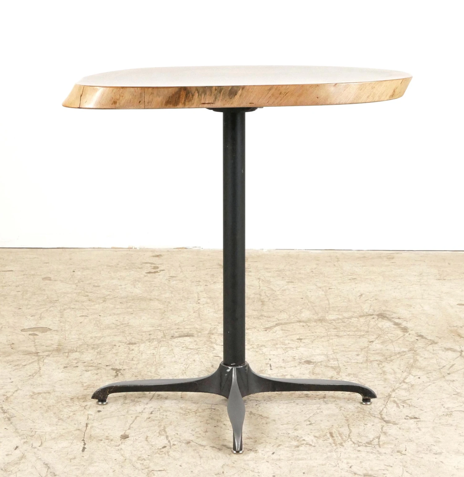 Handcrafted 33 In. Live Edge Mahogany Wafer Steel Bistro Table 6 Handcrafted 33 In. Live Edge Mahogany Wafer Steel Bistro Table - Image 4