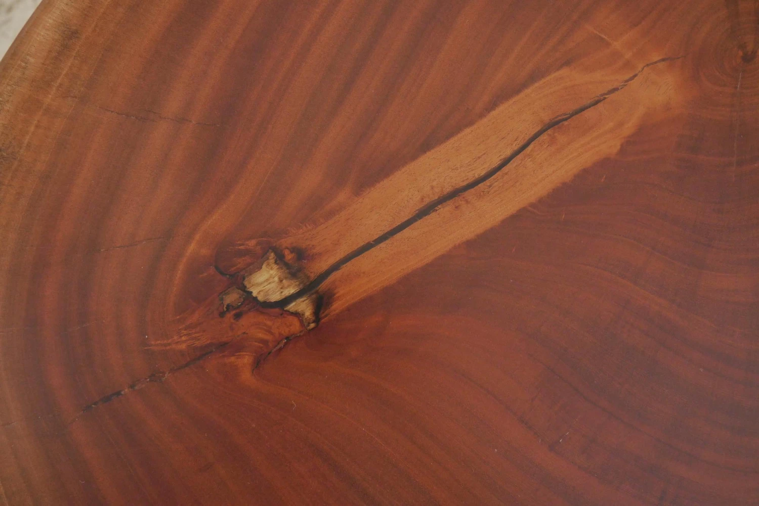 Handcrafted 33 In. Live Edge Mahogany Wafer Steel Bistro Table 11 Handcrafted 33 In. Live Edge Mahogany Wafer Steel Bistro Table - Image 9