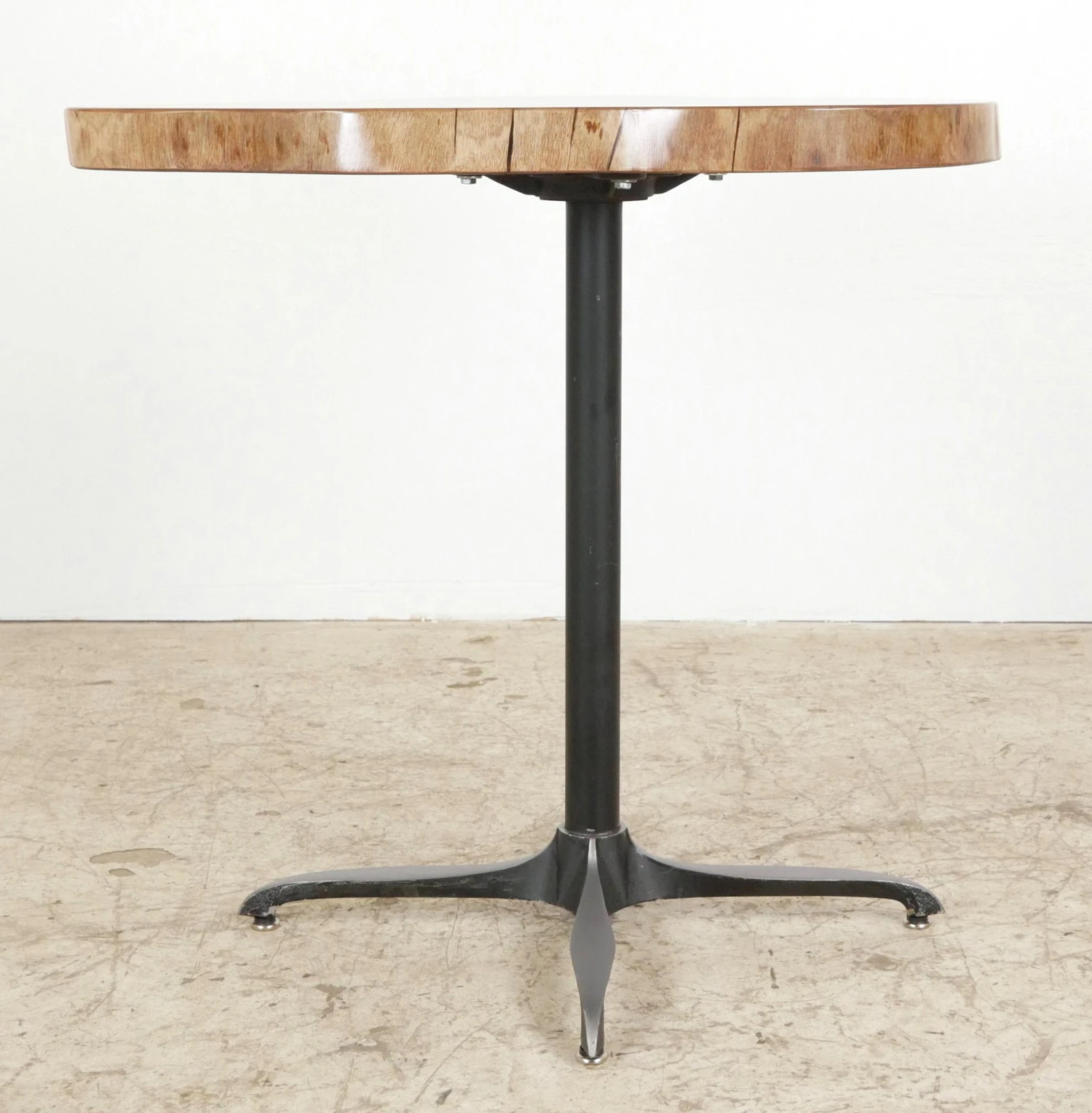 Handcrafted 33.1 In. Live Edge Mahogany Wafer Steel Bistro Table 9 Handcrafted 33.1 In. Live Edge Mahogany Wafer Steel Bistro Table - Image 7
