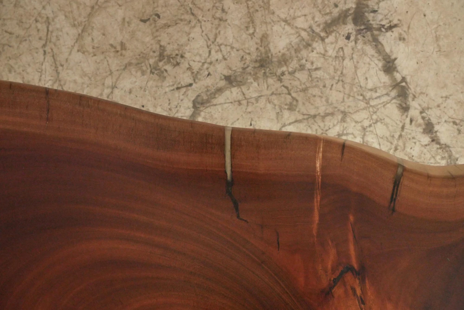 Handcrafted 55 In. Live Edge Mahogany Wafer Coffee Table 6 Handcrafted 55 In. Live Edge Mahogany Wafer Coffee Table - Image 4