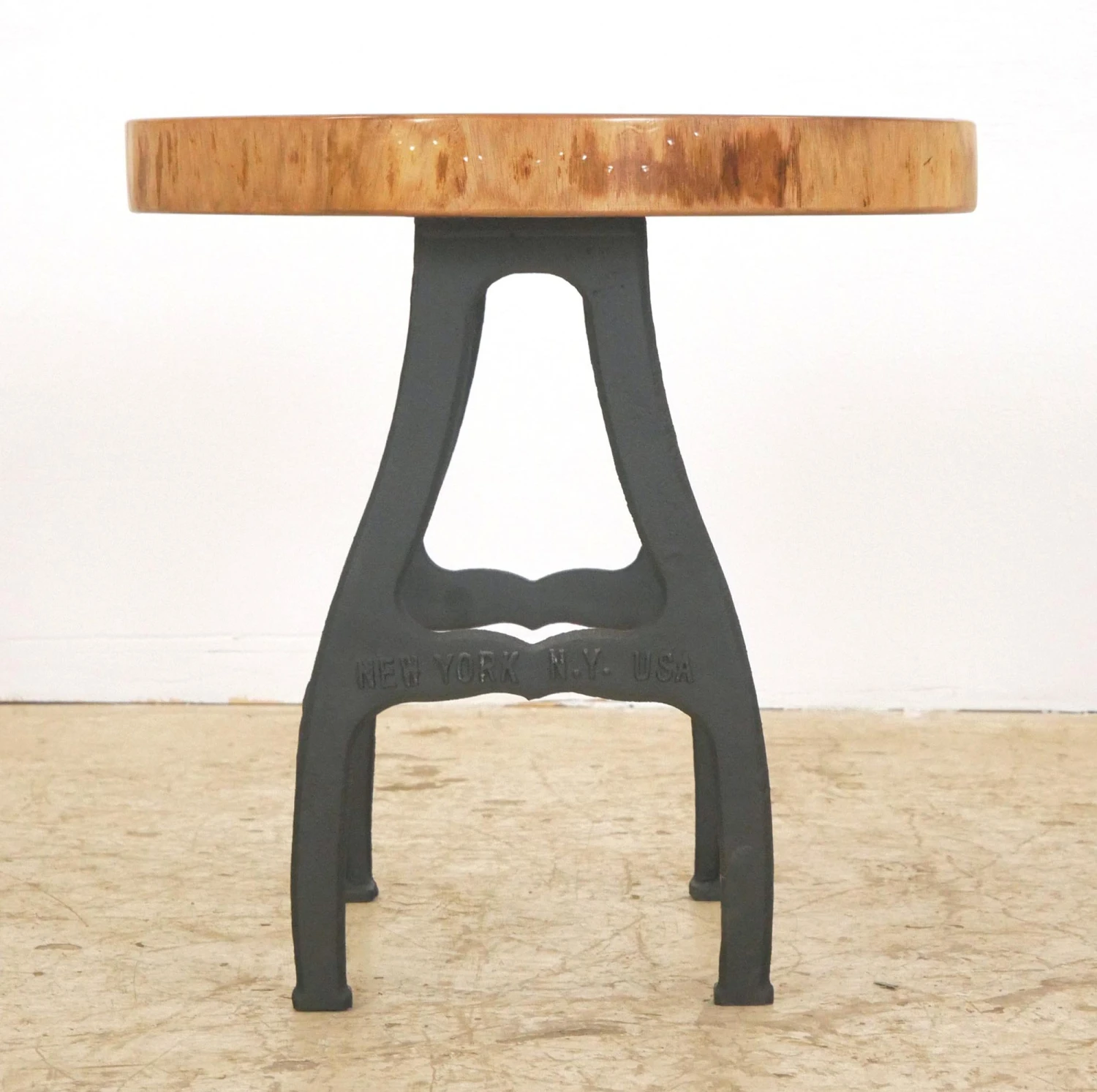 Handcrafted 19.125 In. Live Edge Mahogany Wafer Stool 6 Handcrafted 19.125 In. Live Edge Mahogany Wafer Stool - Image 4