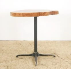 Handcrafted 42.5 In. Live Edge Mahogany Wafer Bistro Table 13 Handcrafted 42.5 In. Live Edge Mahogany Wafer Bistro Table -OGT Sale Store q287316 05