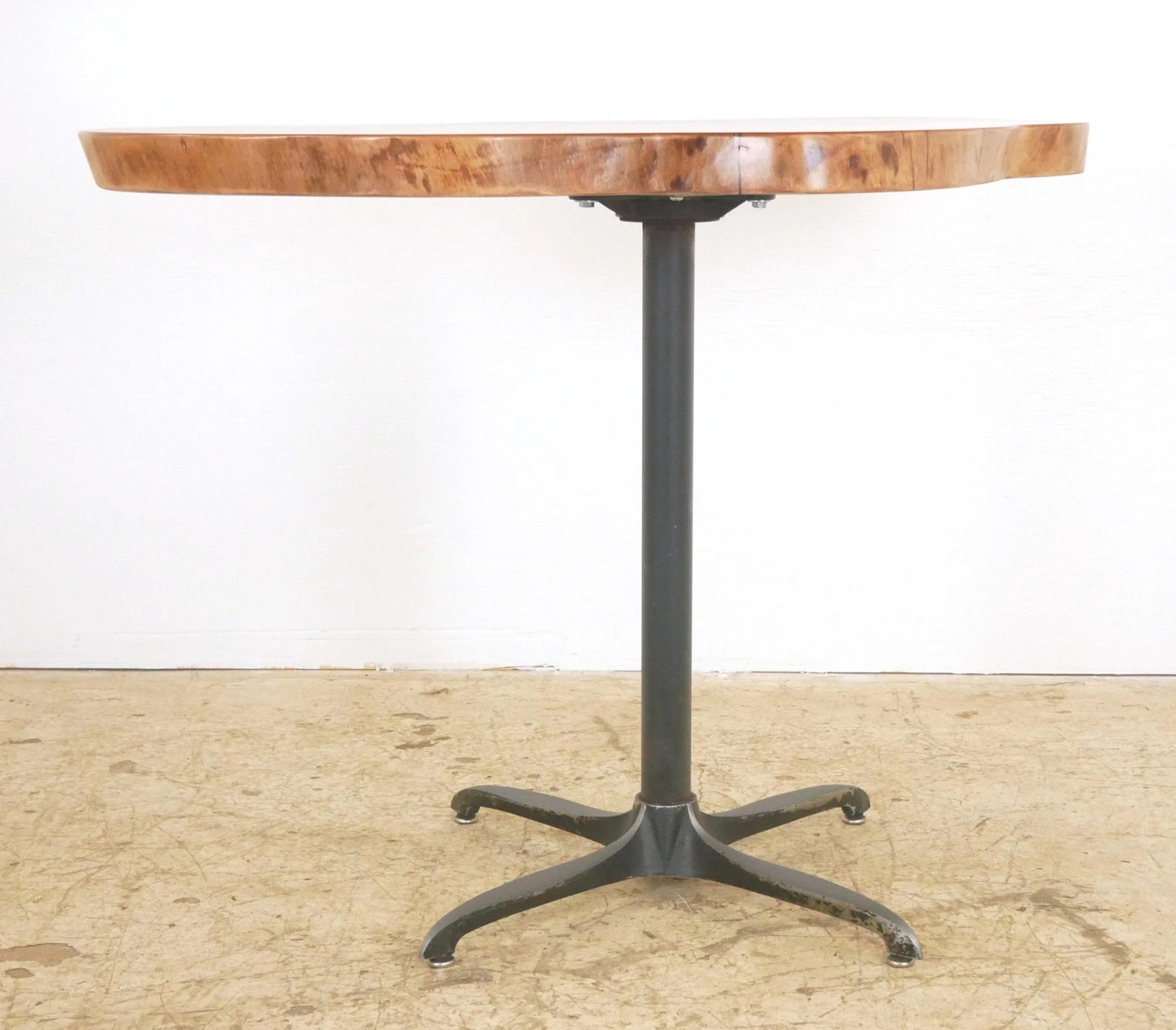 Handcrafted 42.5 In. Live Edge Mahogany Wafer Bistro Table 8 Handcrafted 42.5 In. Live Edge Mahogany Wafer Bistro Table - Image 6