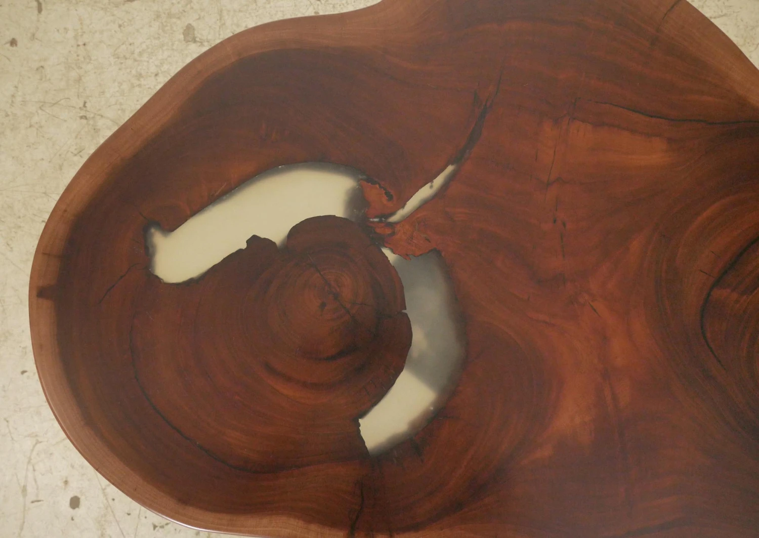 Handcrafted 39.875 In. Live Edge Mahogany Wafer Steel Bistro Table 7 Handcrafted 39.875 In. Live Edge Mahogany Wafer Steel Bistro Table - Image 5