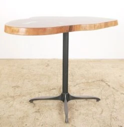Handcrafted 39.875 In. Live Edge Mahogany Wafer Steel Bistro Table 16 Handcrafted 39.875 In. Live Edge Mahogany Wafer Steel Bistro Table -OGT Sale Store q287317 06