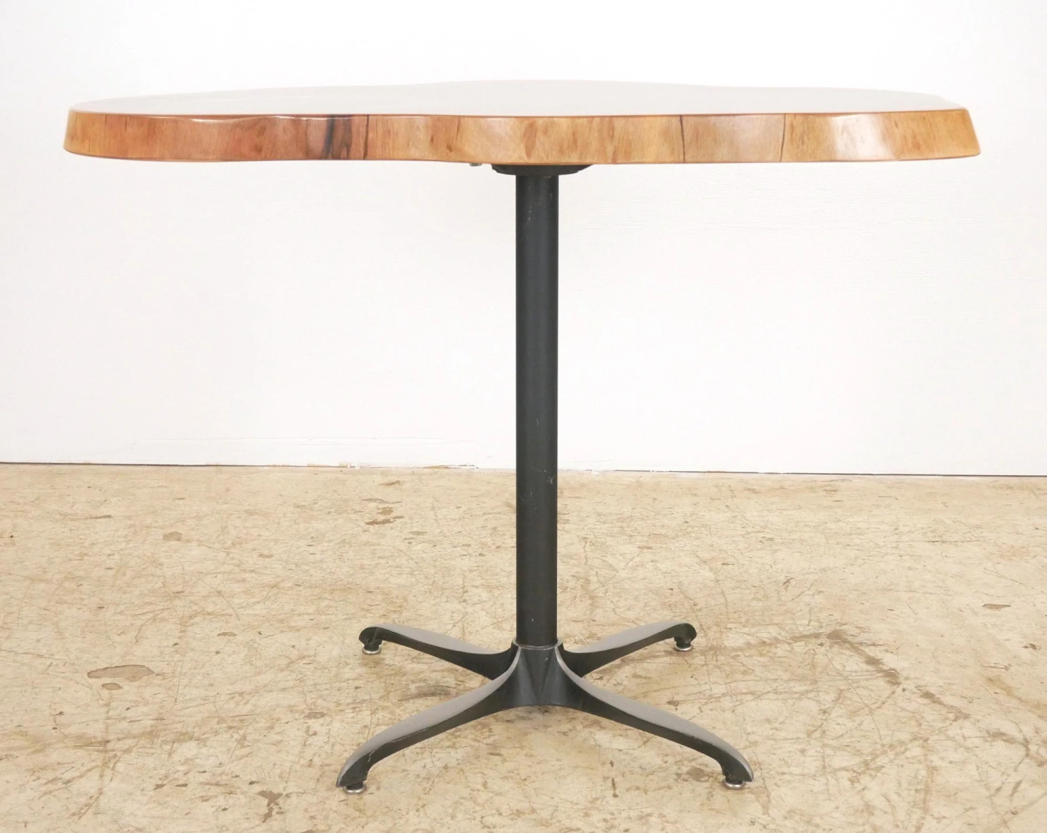 Handcrafted 39.875 In. Live Edge Mahogany Wafer Steel Bistro Table 9 Handcrafted 39.875 In. Live Edge Mahogany Wafer Steel Bistro Table - Image 7