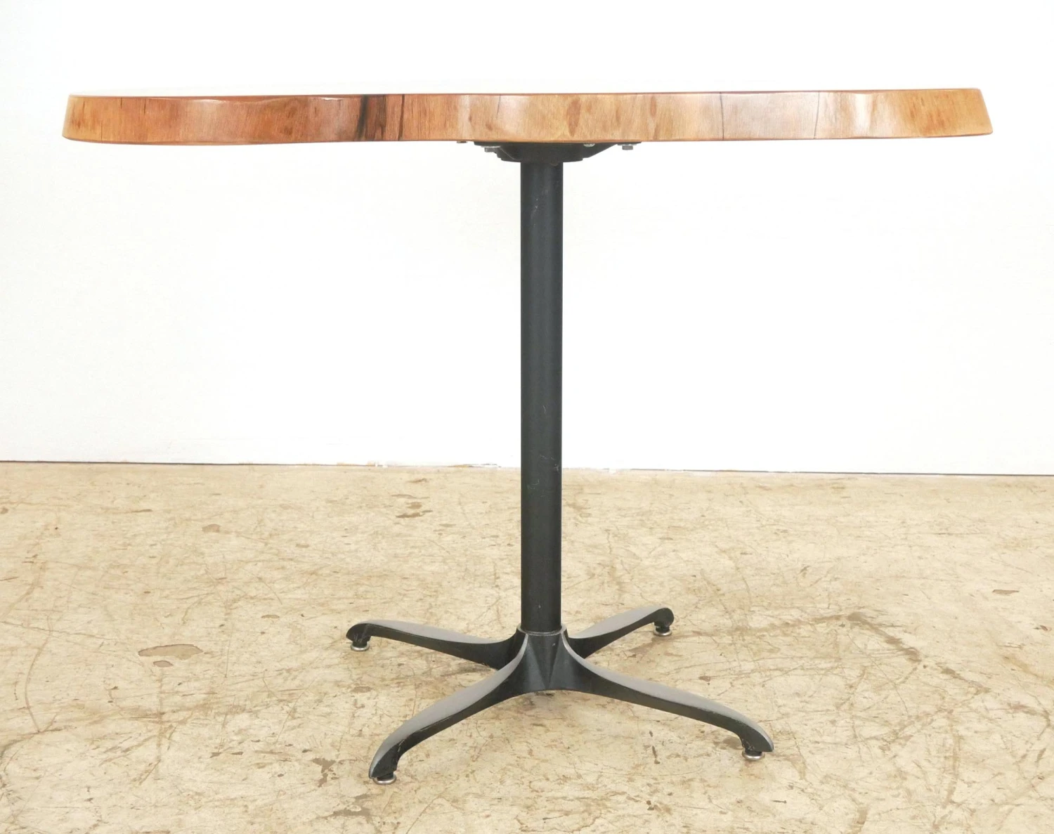 Handcrafted 39.875 In. Live Edge Mahogany Wafer Steel Bistro Table 11 Handcrafted 39.875 In. Live Edge Mahogany Wafer Steel Bistro Table - Image 9