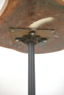 Handcrafted 36.75 In. Live Edge Mahogany Wafer Steel Bistro Table -OGT Sale Store q287318 07