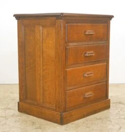 Vintage Medium Wood Tone Oak 4 Drawer Nightstand -OGT Sale Store q287319 05
