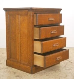 Vintage Medium Wood Tone Oak 4 Drawer Nightstand -OGT Sale Store q287319 06