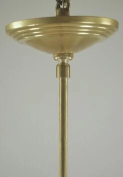 Vintage Floral Etched Glass Globe Brass Pole Pendant Light -OGT Sale Store q287327 07