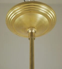 Vintage Floral Etched Glass Globe Brass Pole Pendant Light -OGT Sale Store q287327 08