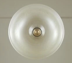 Vintage Floral Etched Glass Globe Brass Pole Pendant Light -OGT Sale Store q287327 09