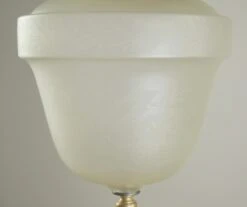 Vintage Floral Etched Glass Globe Brass Pole Pendant Light -OGT Sale Store q287327 11