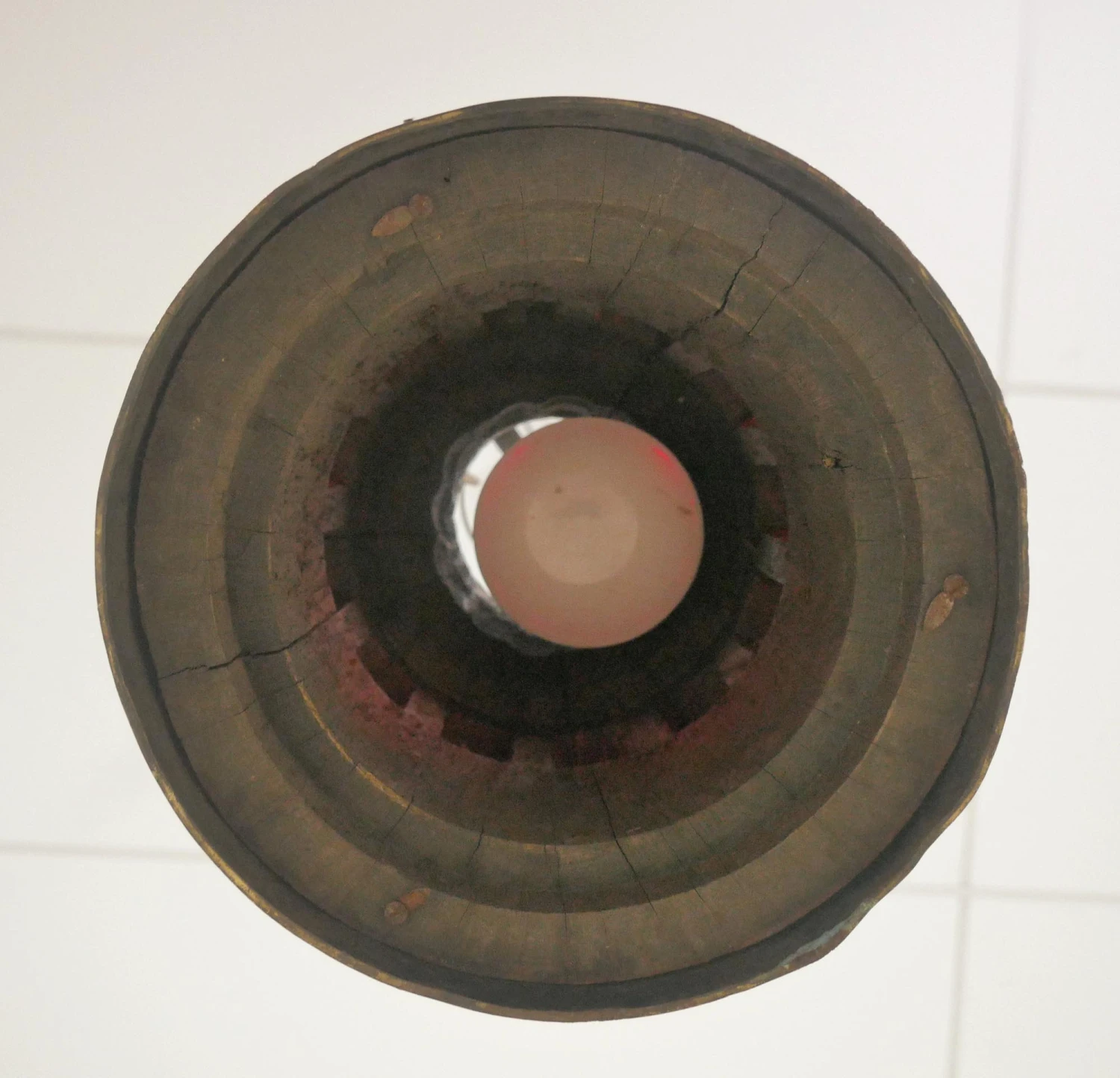 Reclaimed Wood Barrel Polished Brass Red Glass Pendant Light 12 Reclaimed Wood Barrel Polished Brass Red Glass Pendant Light - Image 10