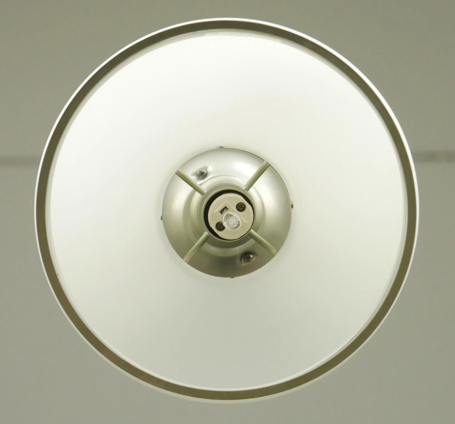 Modern White Glass & Brushed Steel Semi Flush Mount Light 10 Modern White Glass & Brushed Steel Semi Flush Mount Light - Image 8